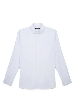 Cortefiel Camisas|Camisas Clássicas-Camisa formal riscas corte slim fácil de engomar Azul