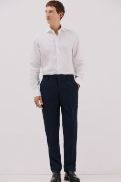 Cortefiel Camisas|Camisas Clássicas-Camisa gémeos lisa fácil de engomar Branco