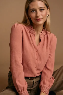 Polín Et Moi Blusas-Camisa gola bordada Luzma Subiu