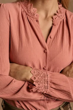 Polín Et Moi Blusas-Camisa gola bordada Luzma Subiu