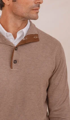 Celopman Polos|Camisolas-Camisa gola polo com vivo bege