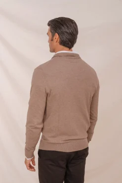 Celopman Polos|Camisolas-Camisa gola polo com vivo bege