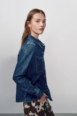 High Spirits Blusas-Camisa Golpeada azul