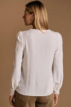 Polín Et Moi Blusas-Camisa Greta com detalhes bordados Branco