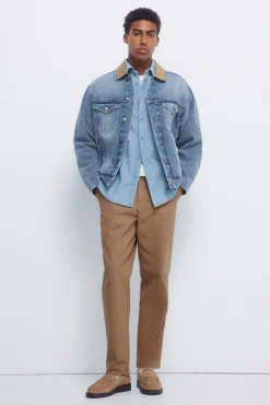 Springfield Camisas-Camisa jeans azul