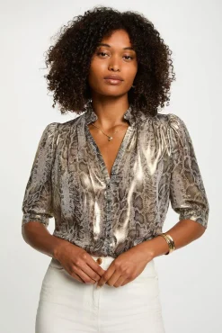 Morgan Blusas-Camisa justa com mangas bufantes Multicolorido