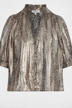 Morgan Blusas-Camisa justa com mangas bufantes Multicolorido