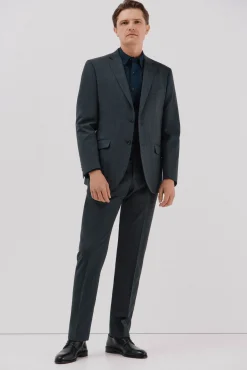 Cortefiel Camisas-Camisa lisa de algodão tencel Azul