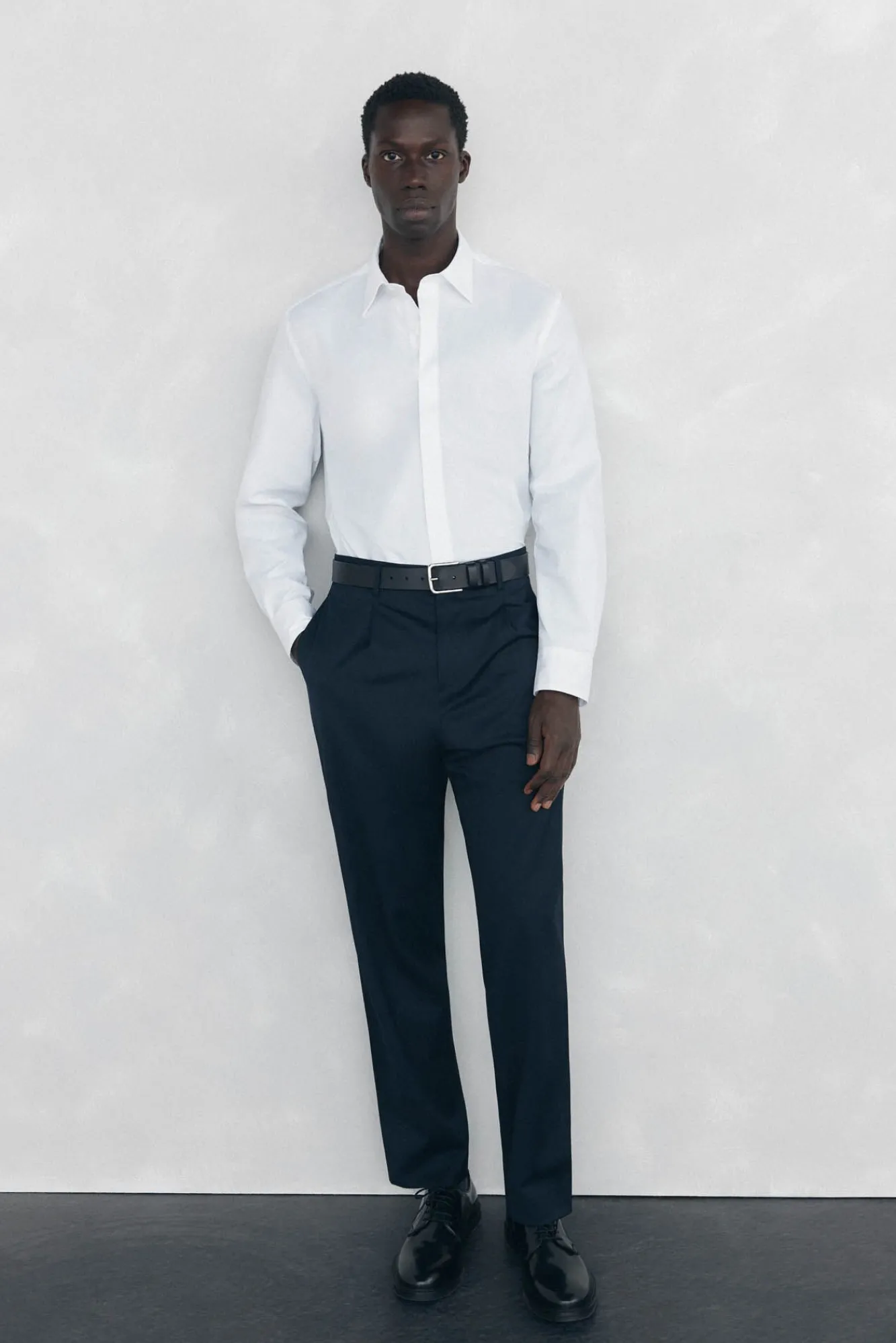 Pedro del Hierro Camisas-Camisa lisa fácil de passar Branco