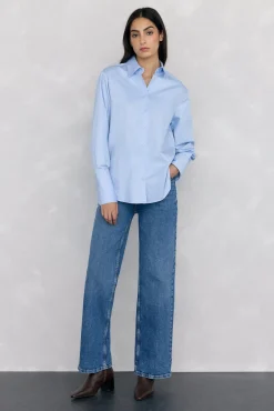 Pedro del Hierro Blusas-Camisa lisa oversized Azul