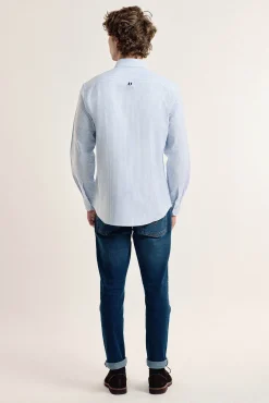 Valecuatro Camisas-Camisa masculina bandeiras azuis claras modelo Azul