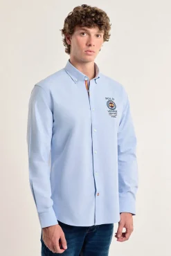 Valecuatro Camisas-Camisa masculina claro Espanha Azul