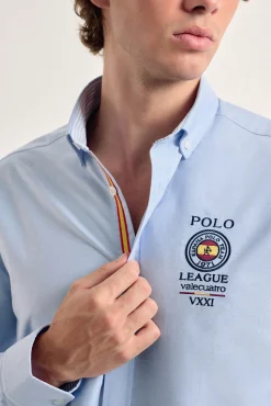 Valecuatro Camisas-Camisa masculina claro Espanha Azul