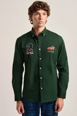 Valecuatro Camisas-Camisa masculina modelo cavalo Verde