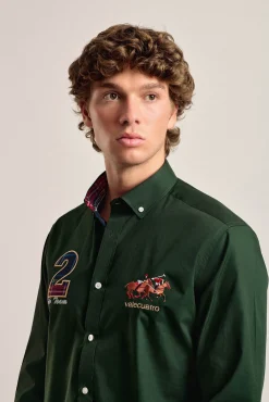 Valecuatro Camisas-Camisa masculina modelo cavalo Verde