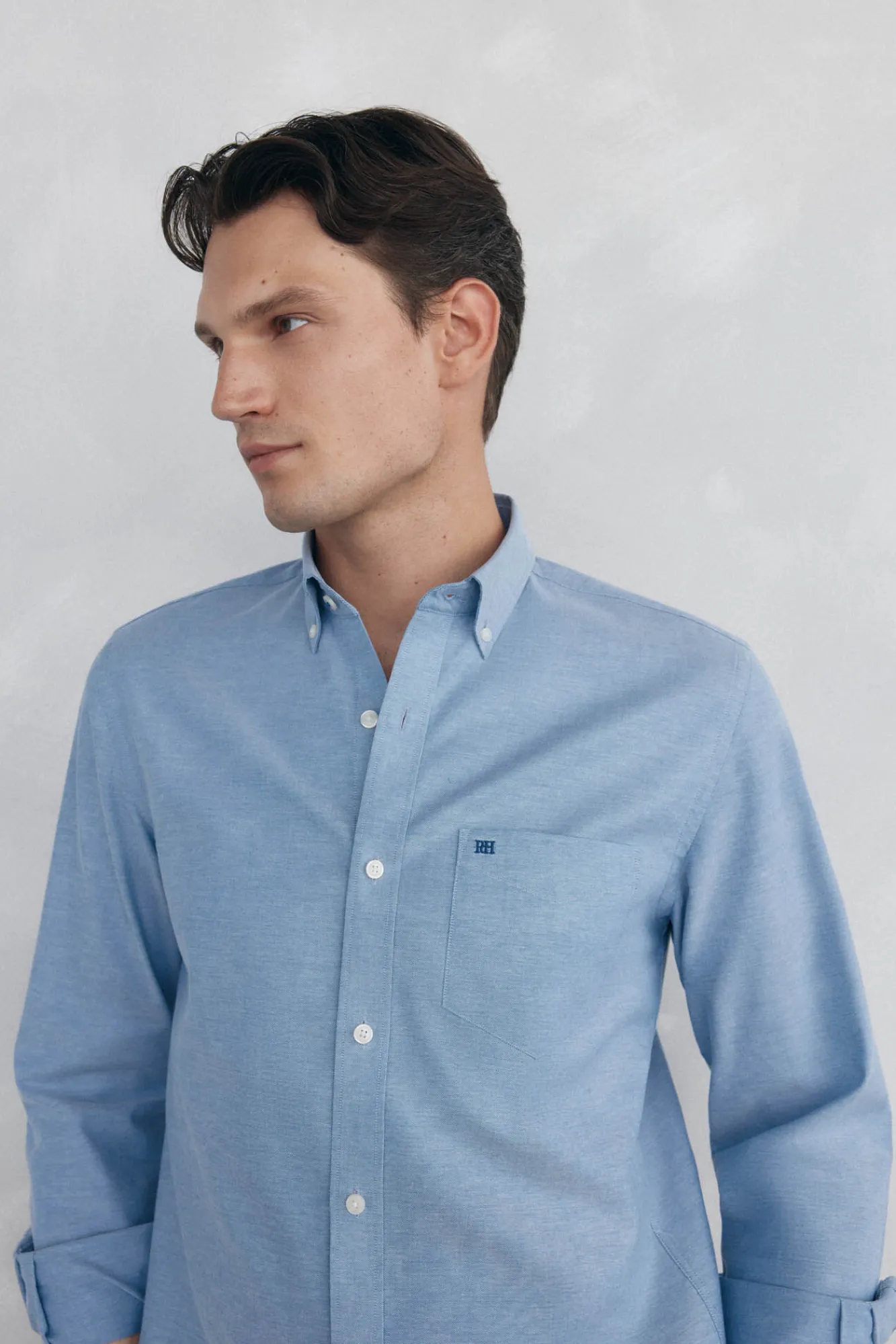 Pedro del Hierro Camisas-Camisa non-iron oxford liso Azul