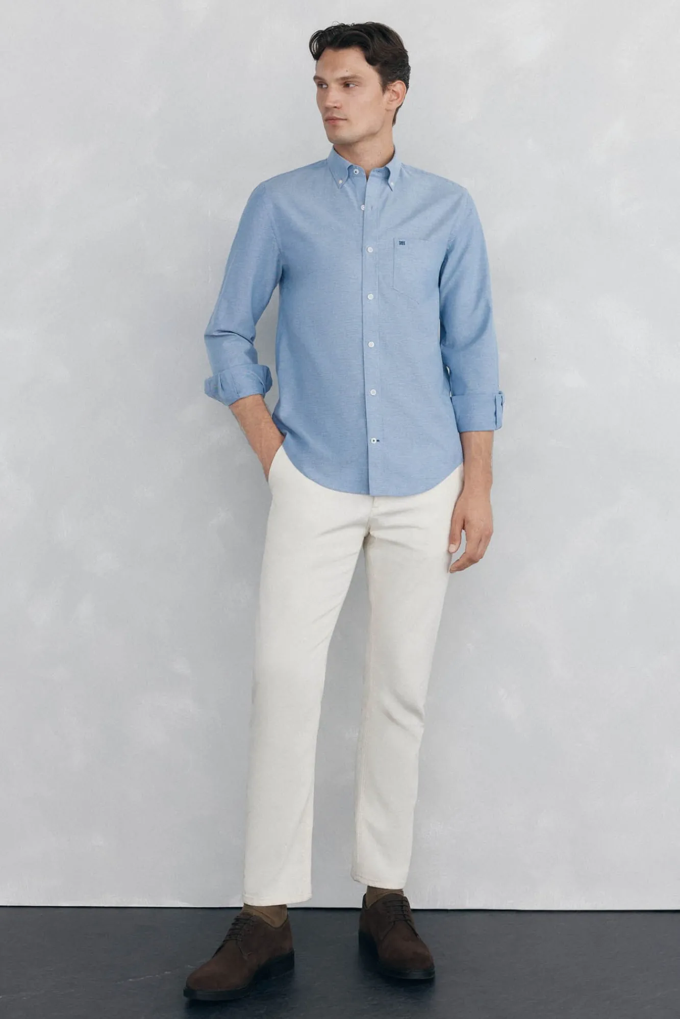 Pedro del Hierro Camisas-Camisa non-iron oxford liso Azul