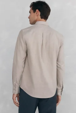 Pedro del Hierro Camisas-Camisa non-iron oxford liso Beige