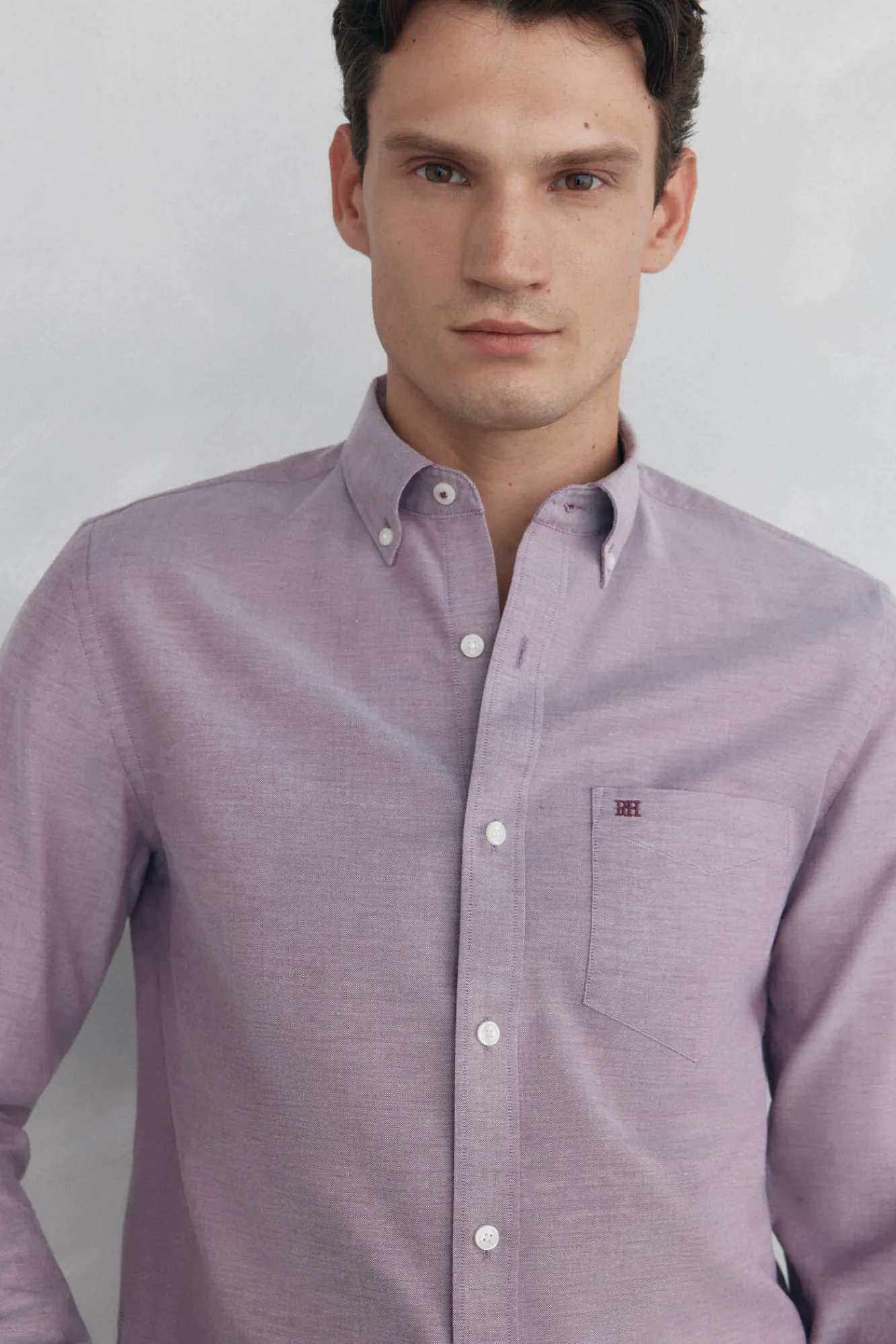 Pedro del Hierro Camisas-Camisa non-iron oxford liso Bordeaux