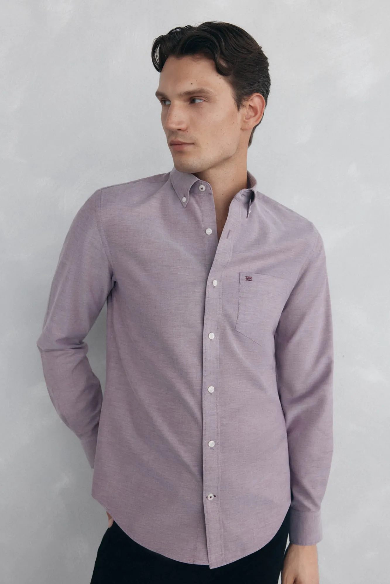 Pedro del Hierro Camisas-Camisa non-iron oxford liso Bordeaux