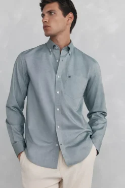 Pedro del Hierro Camisas-Camisa non-iron oxford liso Verde