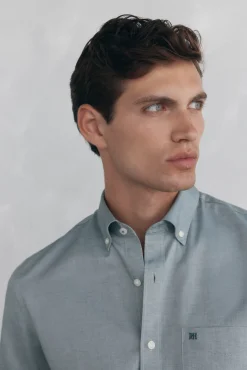 Pedro del Hierro Camisas-Camisa non-iron oxford liso Verde