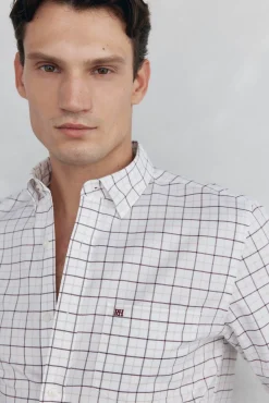 Pedro del Hierro Camisas-Camisa non-iron oxford quadrados Bordeaux