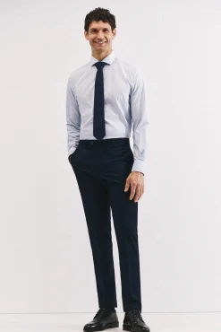 Cortefiel Camisas|Camisas Clássicas-Camisa ottoman corte slim fácil de engomar Azul