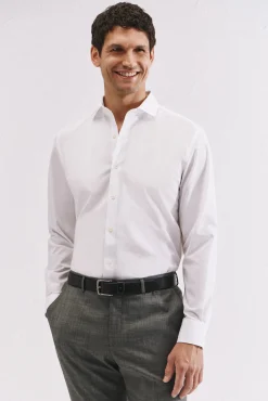 Cortefiel Camisas|Camisas Clássicas-Camisa ottoman corte slim fácil de engomar Branco