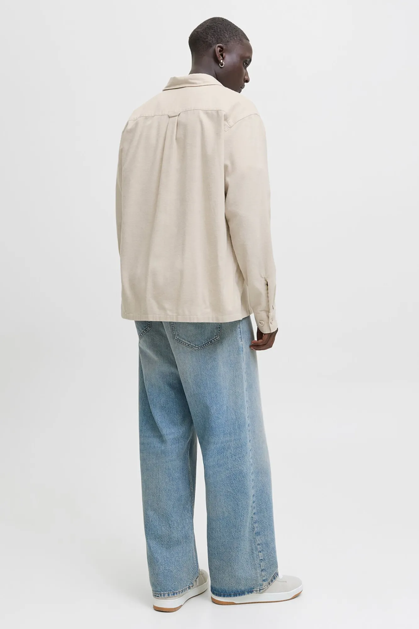 Jack & Jones Camisas-Camisa oversize com corte descontraído cinzento