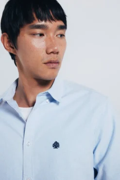 Springfield Camisas-Camisa Oxford azul