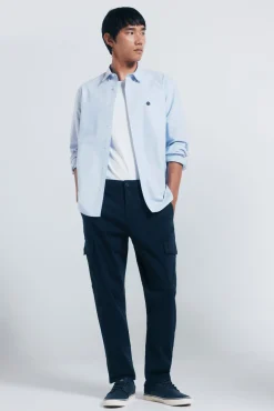 Springfield Camisas-Camisa Oxford azul