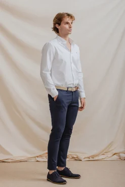 Celopman Camisas-Camisa Oxford branco