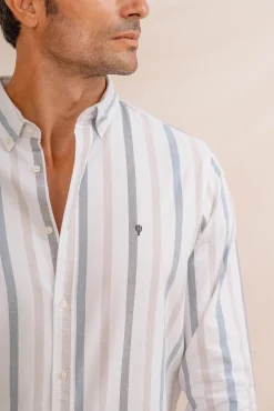 Celopman Camisas-Camisa Oxford azul