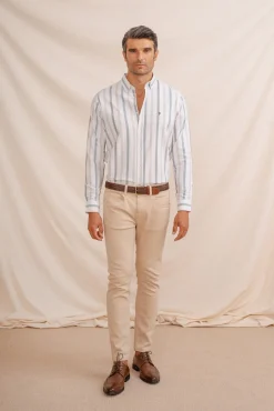 Celopman Camisas-Camisa Oxford azul