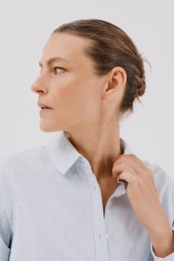 Cortefiel Blusas-Camisa oxford Azul