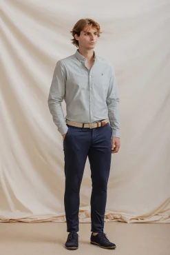 Celopman Camisas-Camisa Oxford verde