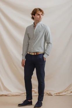 Celopman Camisas-Camisa Oxford verde