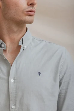 Celopman Camisas-Camisa Oxford verde