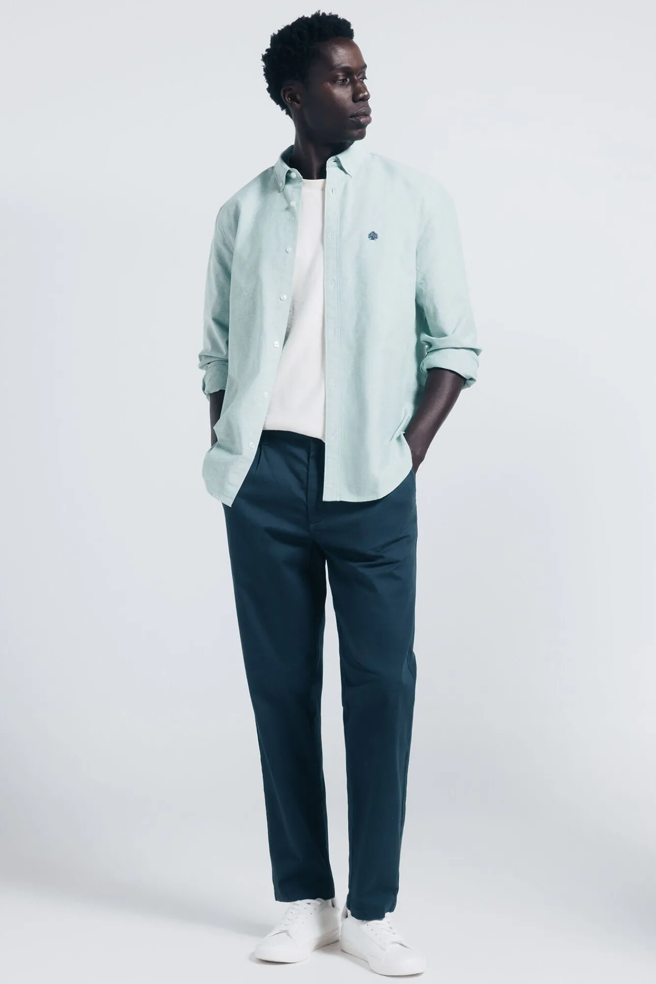 Springfield Camisas-Camisa Oxford verde