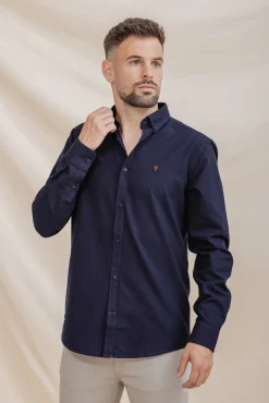 Celopman Camisas-Camisa Oxford azul