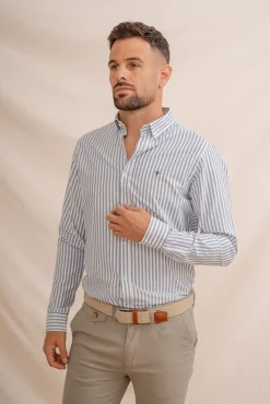 Celopman Camisas-Camisa Oxford azul