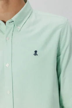 elPulpo Camisas-Camisa Oxford Casual Verde