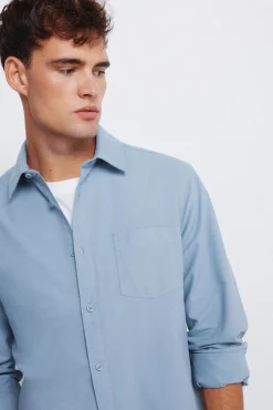 Springfield Camisas-Camisa Oxford colorida azul