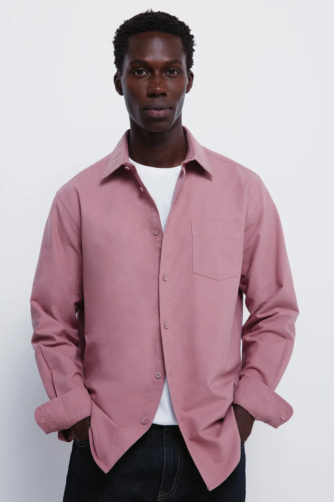 Springfield Camisas-Camisa Oxford colorida rosa