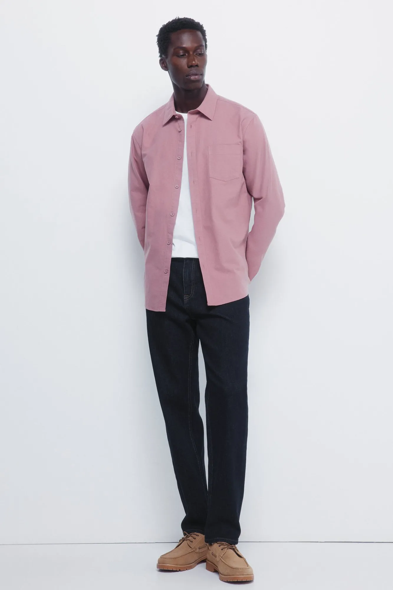 Springfield Camisas-Camisa Oxford colorida rosa