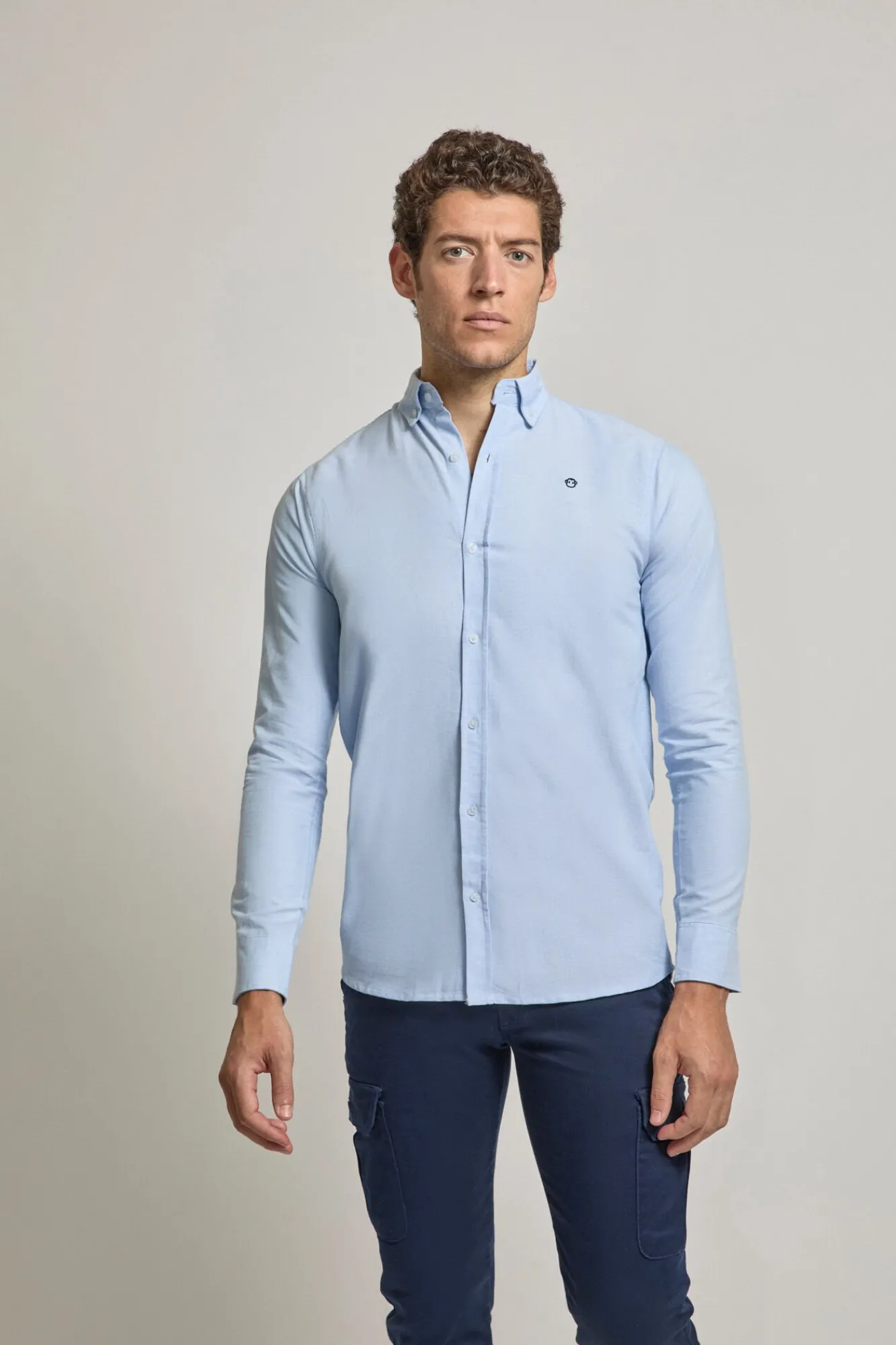 Street Monkey Camisas-Camisa Oxford com logótipo Azul