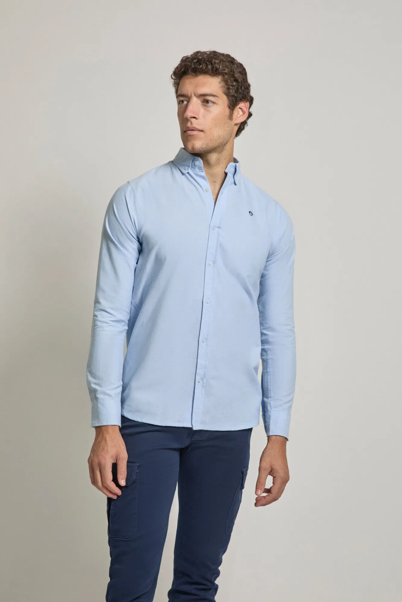 Street Monkey Camisas-Camisa Oxford com logótipo Azul