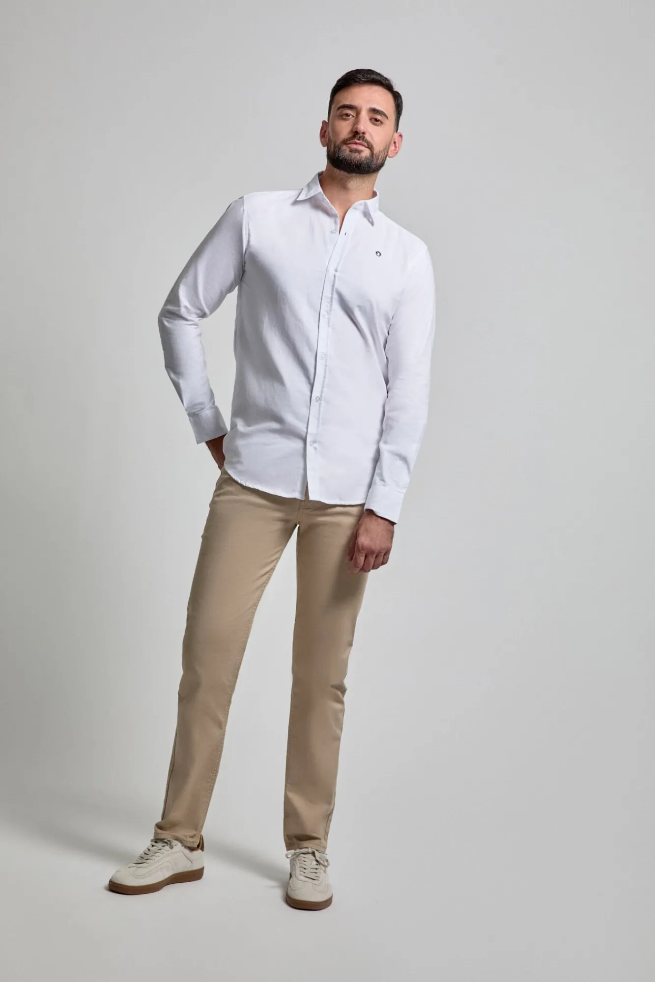 Street Monkey Camisas-Camisa Oxford com logótipo Branco