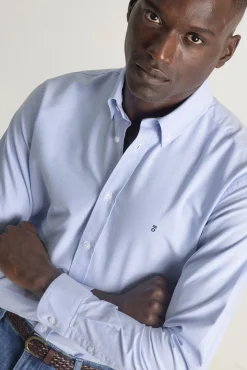 PuroEGO Camisas-Camisa oxford de algodão slim fit Azul